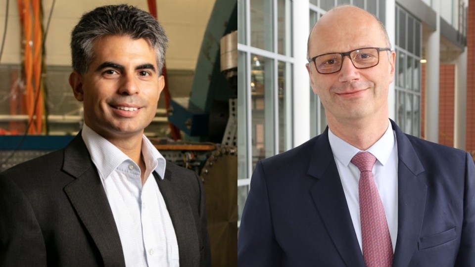 Side-by-side portraits of Carlos Paz-Soldan (left) and Thomas Klinger (right).