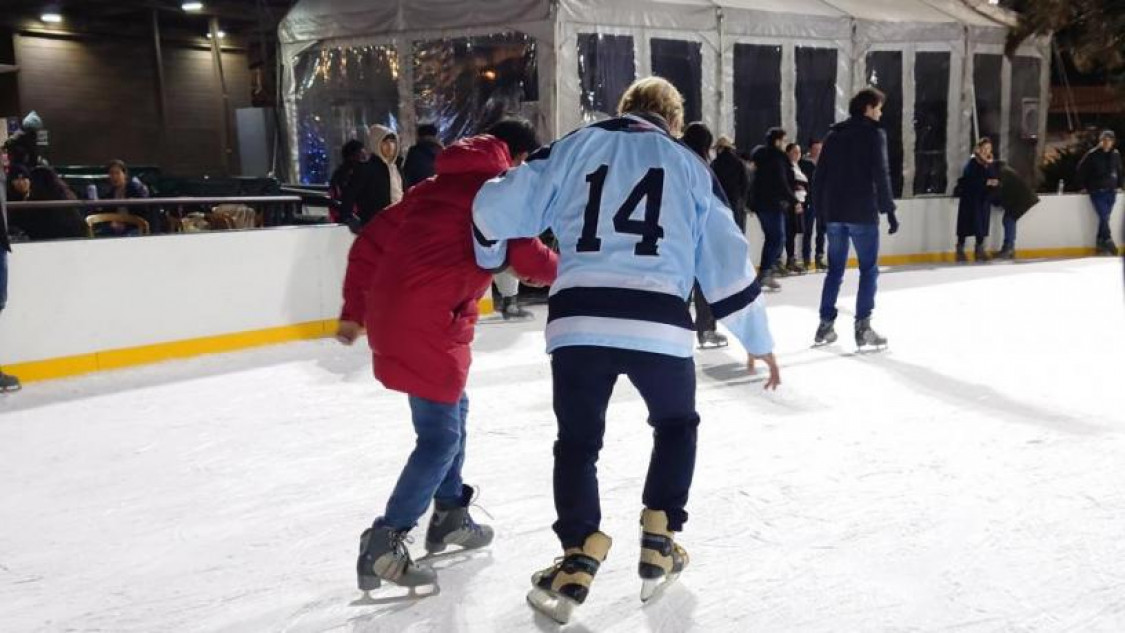 Engineers ice skating