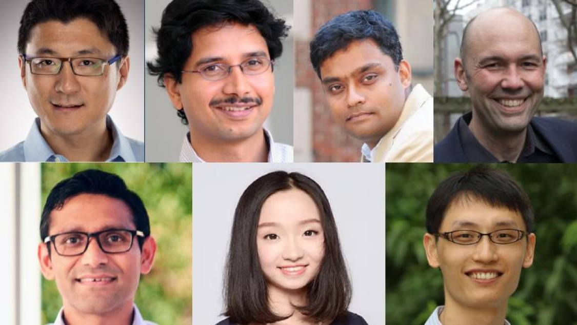 From left to right, top row: Junfeng Yang, Jay Sethuraman, Garud Iyengar, Tim Roughgarden. Bottom row: Vineet Goyal, Yiming Ma, Yao Zeng
