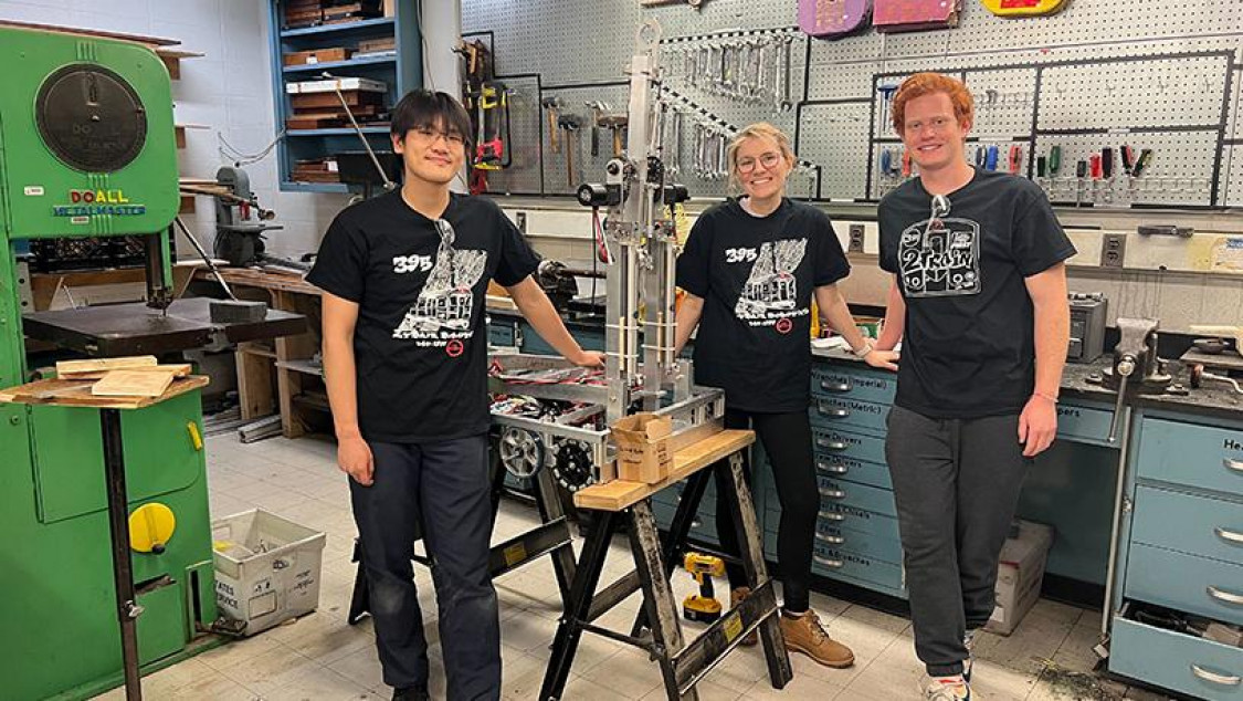 William Xie BS’22, Delphine Lepeintre BS’22, and Simon Weisberg BS’22