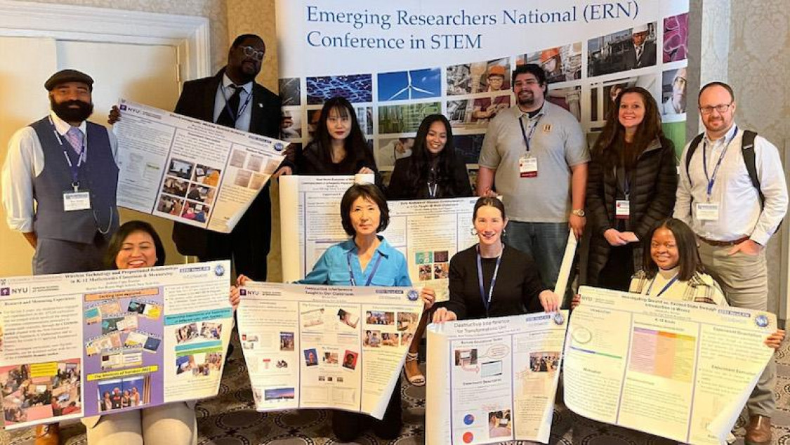   Front row: Juditha Damiao (Martin Van Buren High School), Martina Choi (Beacon school), Brandi Kovac (Columbia Secondary School), Adetokunbo “Dammy” Martins (John Dewey High School)  Back row: Trey Greene (Columbia Engineering), John McLymont (West Prep Academy), Qiaochu “Chelsey” Jia (Forest Hills High School), Cherrilyn Badilla (The Clinton School), Edwin Marrero (Hamilton Grange Middle School), Mari Mannino (I.S. 381), and Kristian Breton (Columbia Engineering)