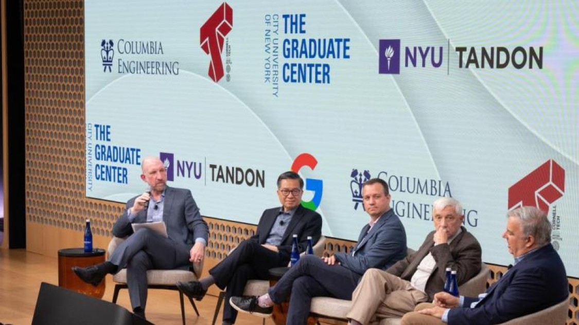Photo of leadership discussing google Cyber NYC Institutional Research Program