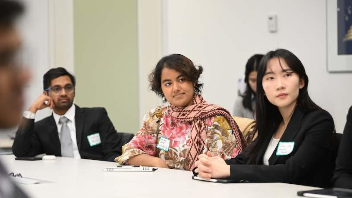 Columbia students at Executive in Residence gathering