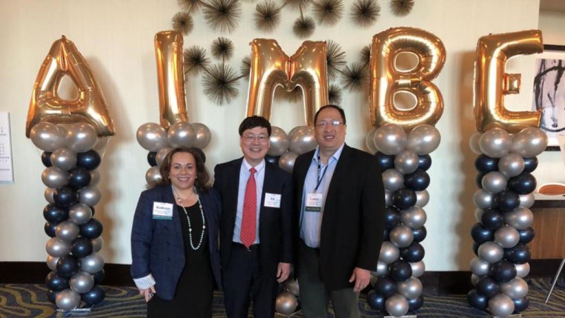 Lance Kam and Nadeen Chahine at AIMBE celebration
