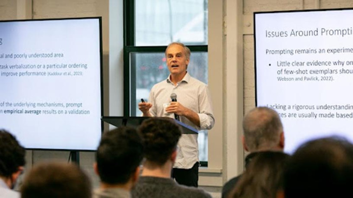 Professor Richard Zemel giving a talk at the Center for AI and Responsible Financial Innovation at Columbia University