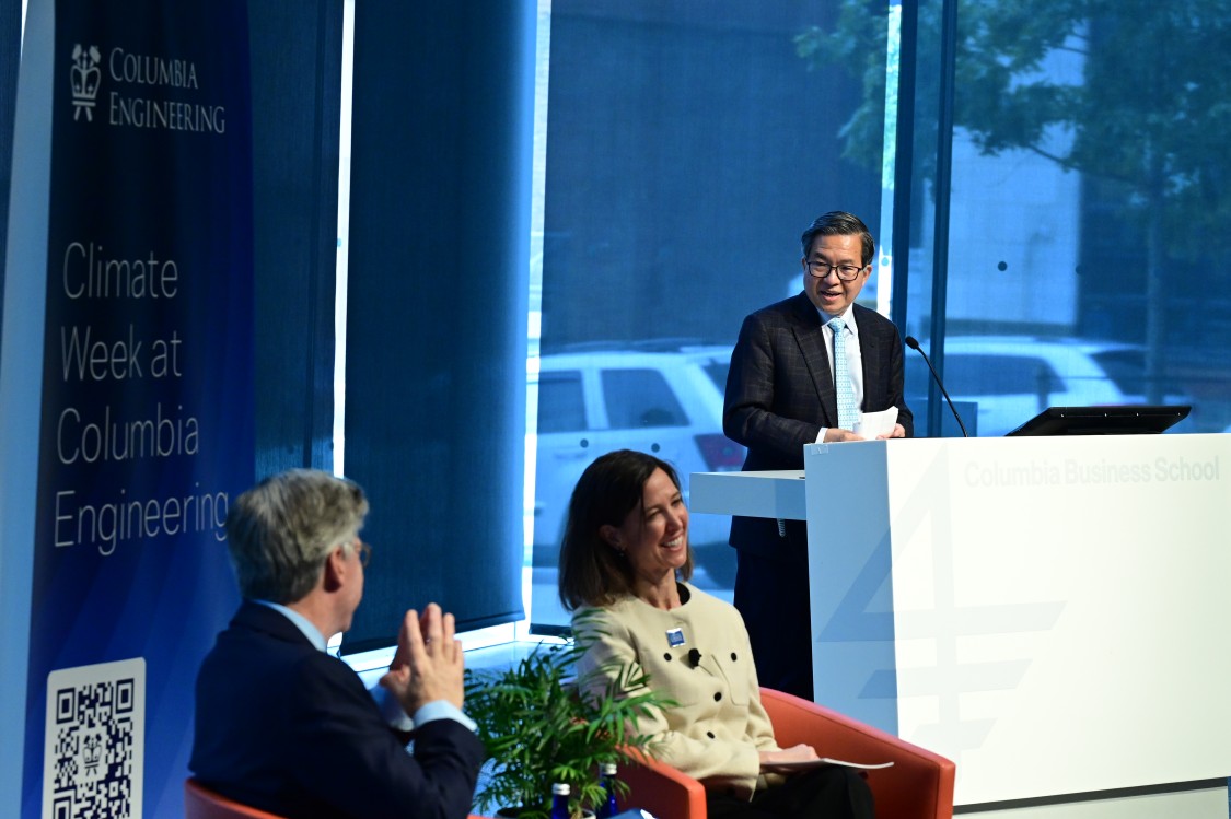 image of dean shih fu chang addressing speakers