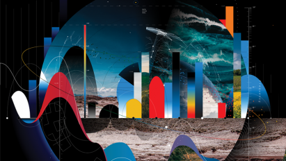 Abstract collage of space and graphs