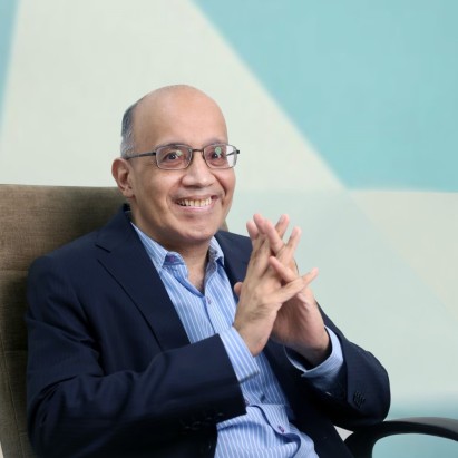 Rajesh Jain sitting in an arm chair