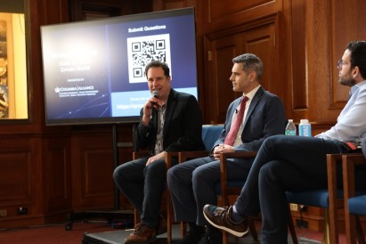 Leading AI expert and roboticist Hod Lipson (left) discusses the impact of AI on the workforce, present day and in the future